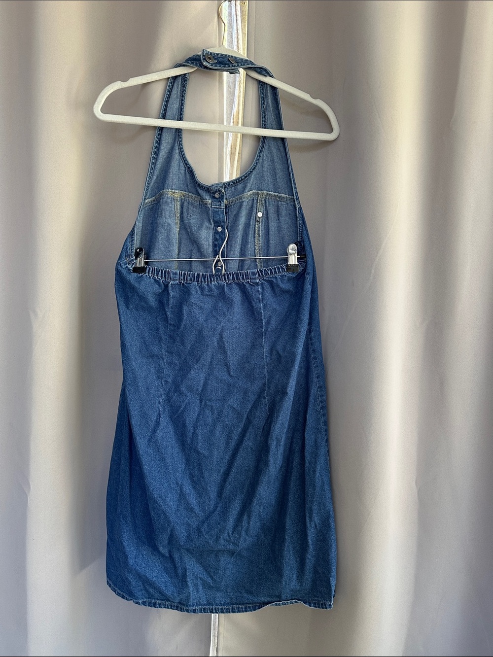 Faded Glory Blue Sleeveless Button-Front Denim Dress sz L - Picture 4 of 4